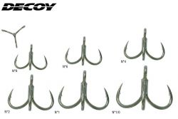 Decoy YW 77 treble hoog, extremely sharp curved points, wide gap and shorter shank